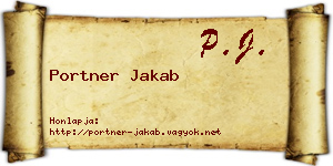 Portner Jakab névjegykártya